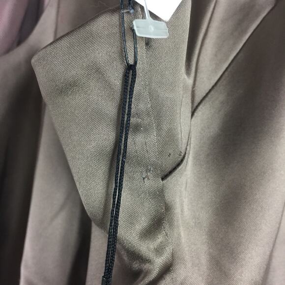 Aritzia Babaton Satin Mini Dress 10 Pressure 90s Taupe High Shine Racer Back - Picture 10 of 16